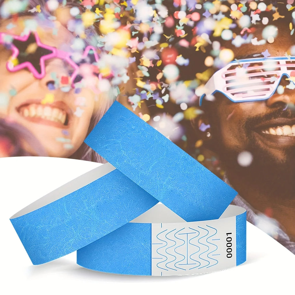 100/600 Pieces Disposable Paper Bracelets, Tear-Resistant Identification Bracelets for Parties Festivals Christmas and Halloween
