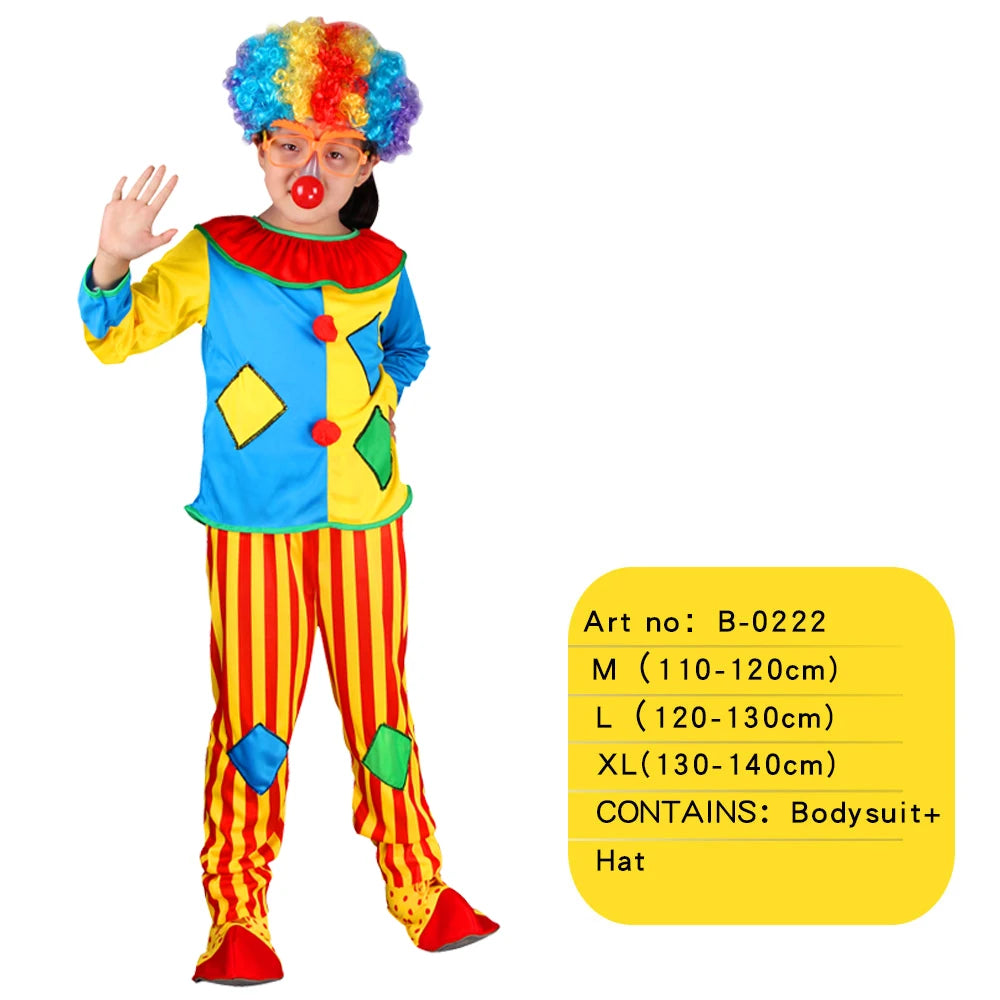 Kids Carnival Clown Jumpsuit Costume for Halloween