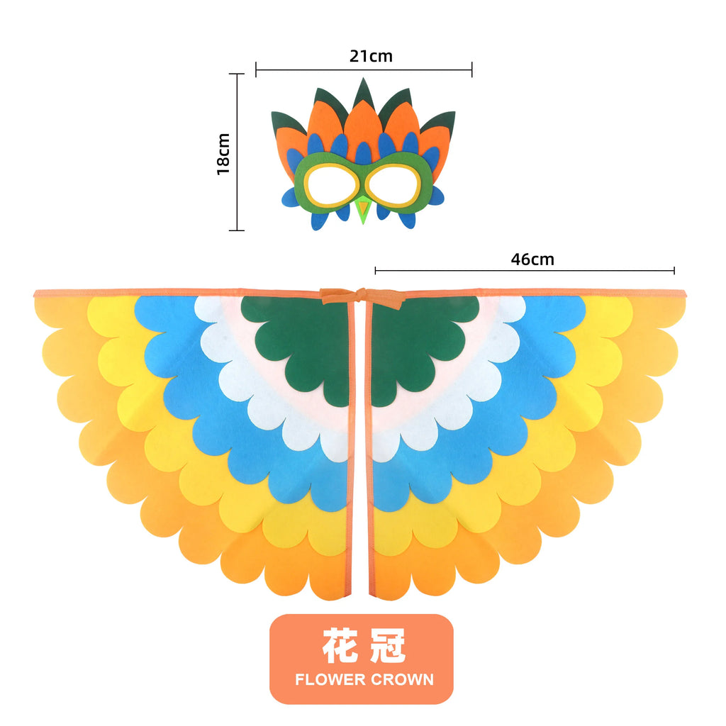 Bird Wings and Mask Costume Cape for Performances