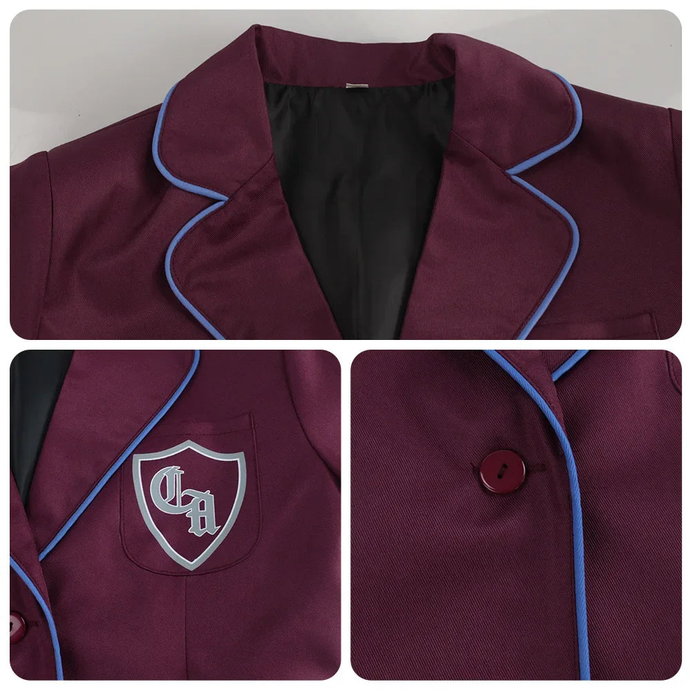Girls School Uniform-Inspired Cosplay Costume with Coat & Skirt