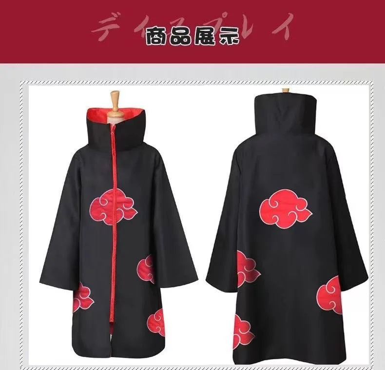 Black Cloud Ninja Cosplay Cloak with Headband for Adults
