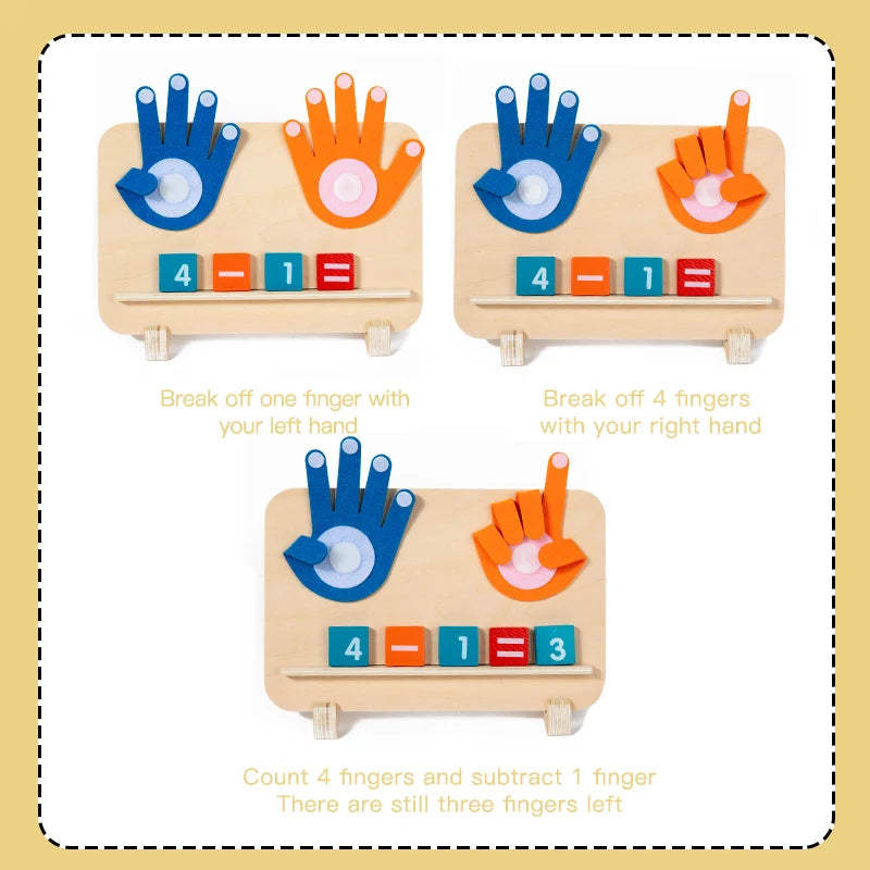 Math Finger Counting Wooden Number Math Learning Games Montessori Toys Intellectual Development Teaching Aids For Toddlers