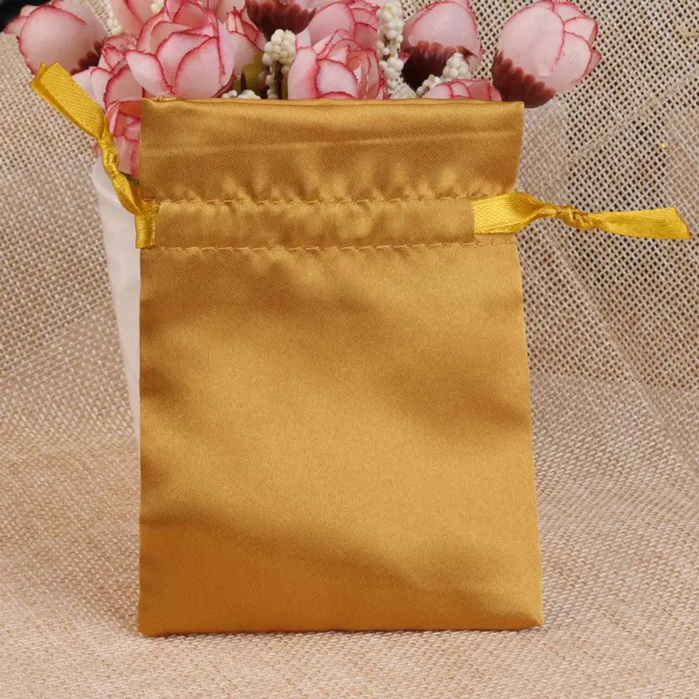 10/25/50pcs/lot Silk Jewelry Gift Bag Satin Drawstring Pouch For Wedding Party Candy Bag Luxury Jewelry Packing