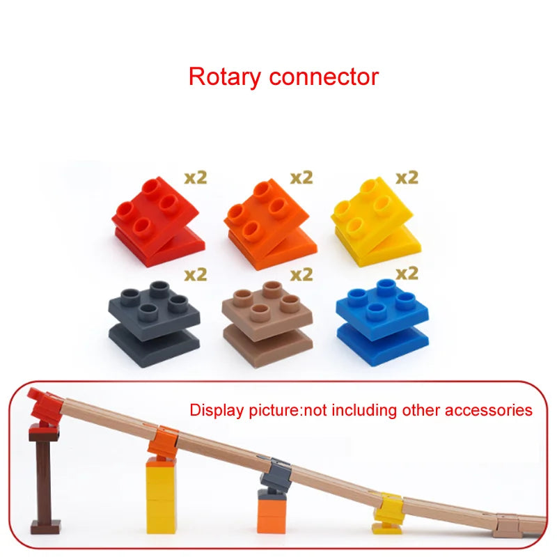 Wooden Train Track Accessories Colorful Flexible Track Train Track Connector Compatible with All Major Brands Wood Track
