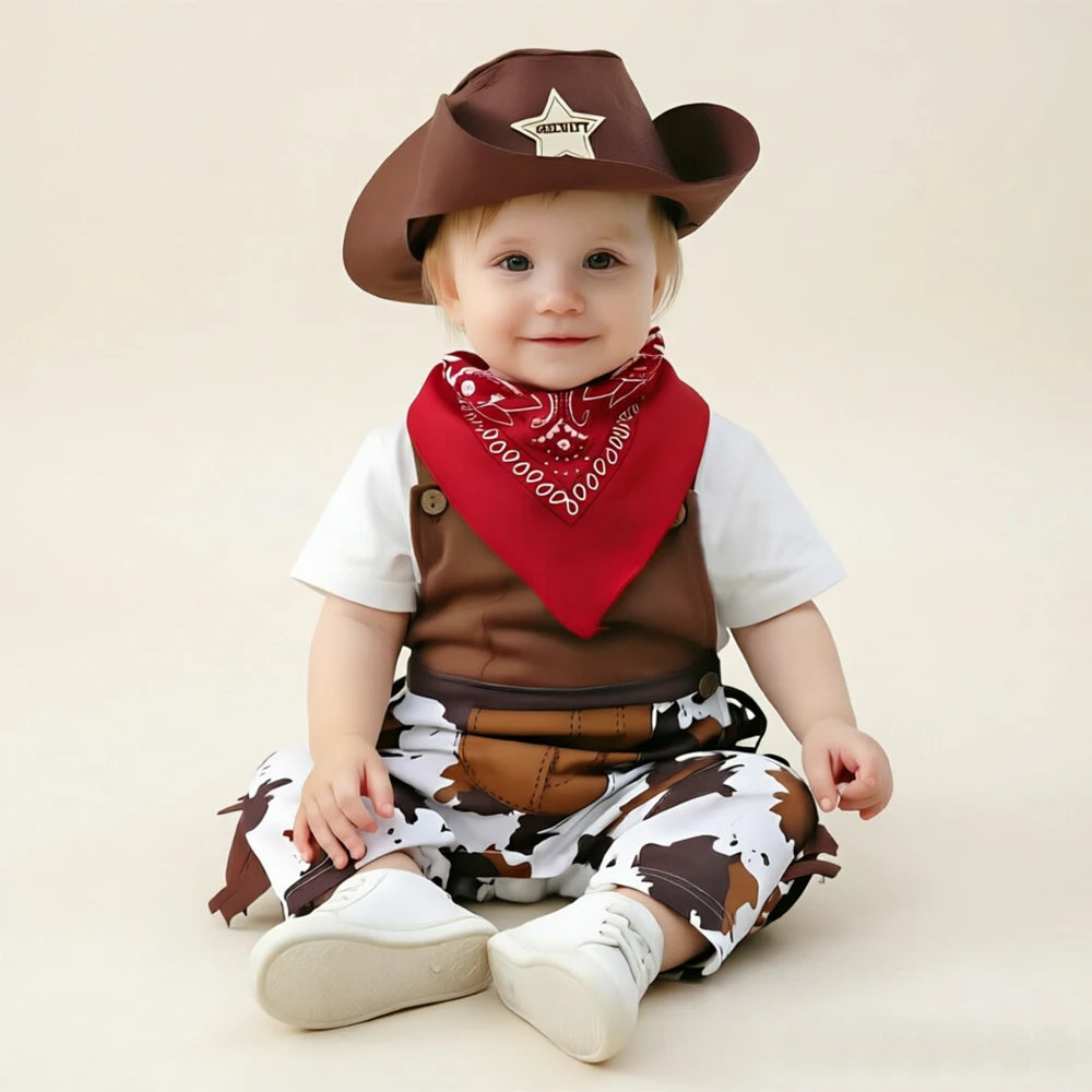 Umorden Cowboy Cow Boy Costume Rompers for Baby Boys Toddler Infant Halloween Christmas Birthday Party Cosplay Fancy Dress