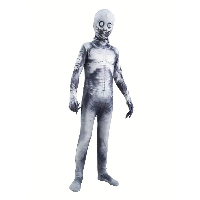 Kids Grim Reaper Skeleton Costume with Printed Jumpsuit & Mask