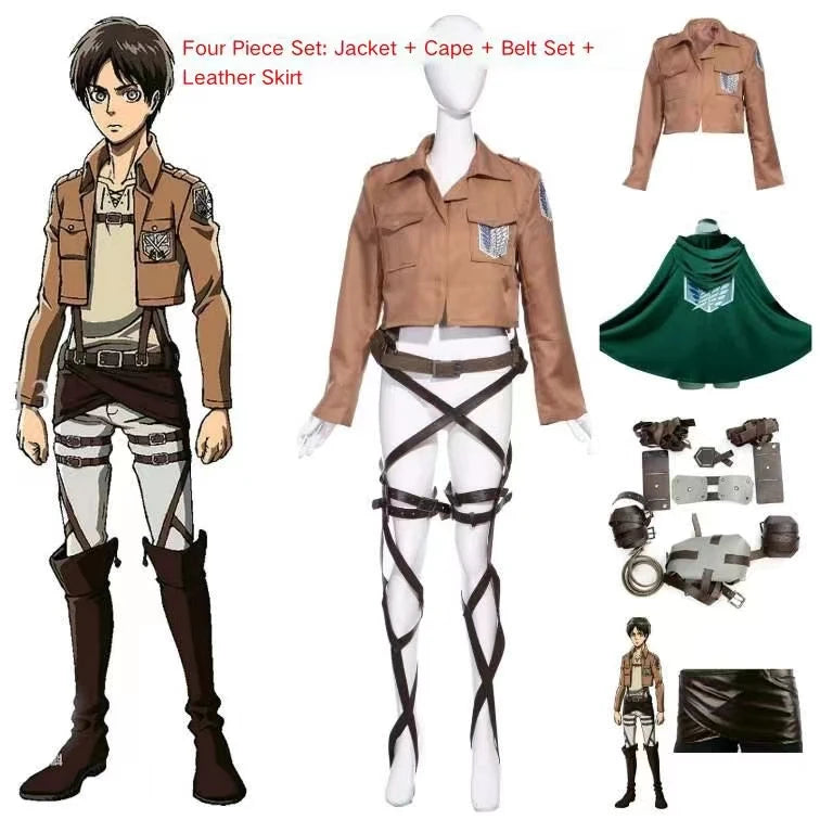 Anime-Inspired Recon Corps Jacket & Skirt Cosplay Set