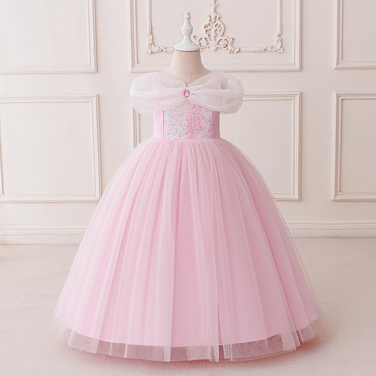 Girls Sequin Princess Dress for Halloween, Christmas and Parties