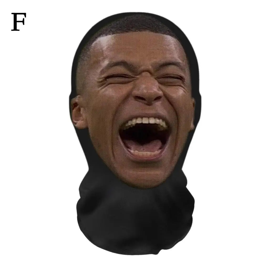 3D Printed Realistic Funny Face Mask Elastic Mesh Full Face Mask for Men Women Cosplay Role Play Headdress Halloween Masks