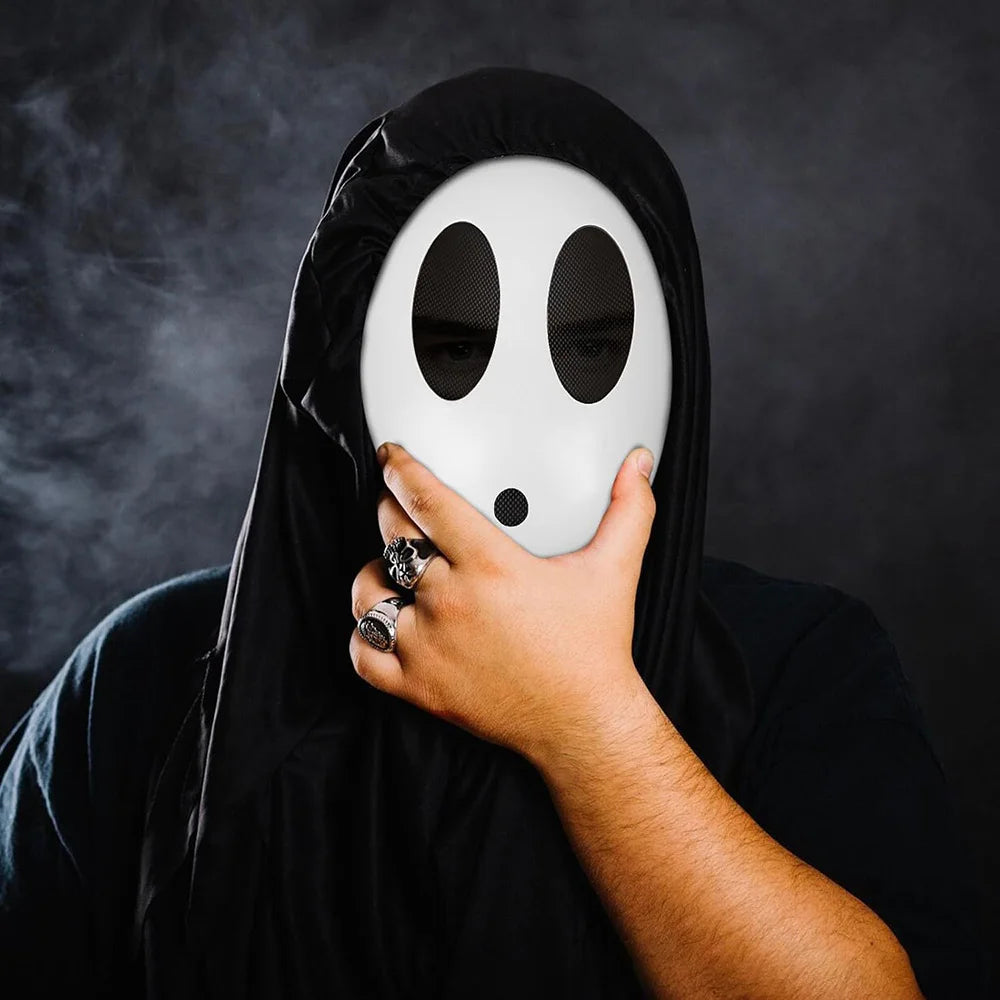 White Mask Costume Prop for Halloween Cosplay & Parties