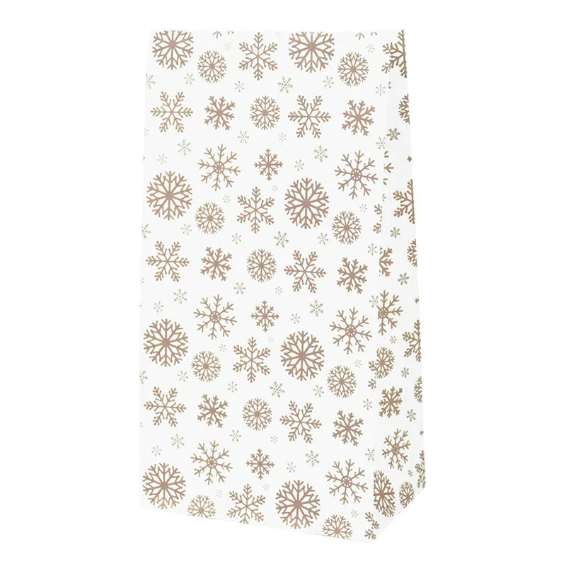 10pcs Kraft Paper Candy Cookie Bag Santa Claus Snowman Christmas Gift Packing Bags Xmas Navidad New Year Party Decor Supplies