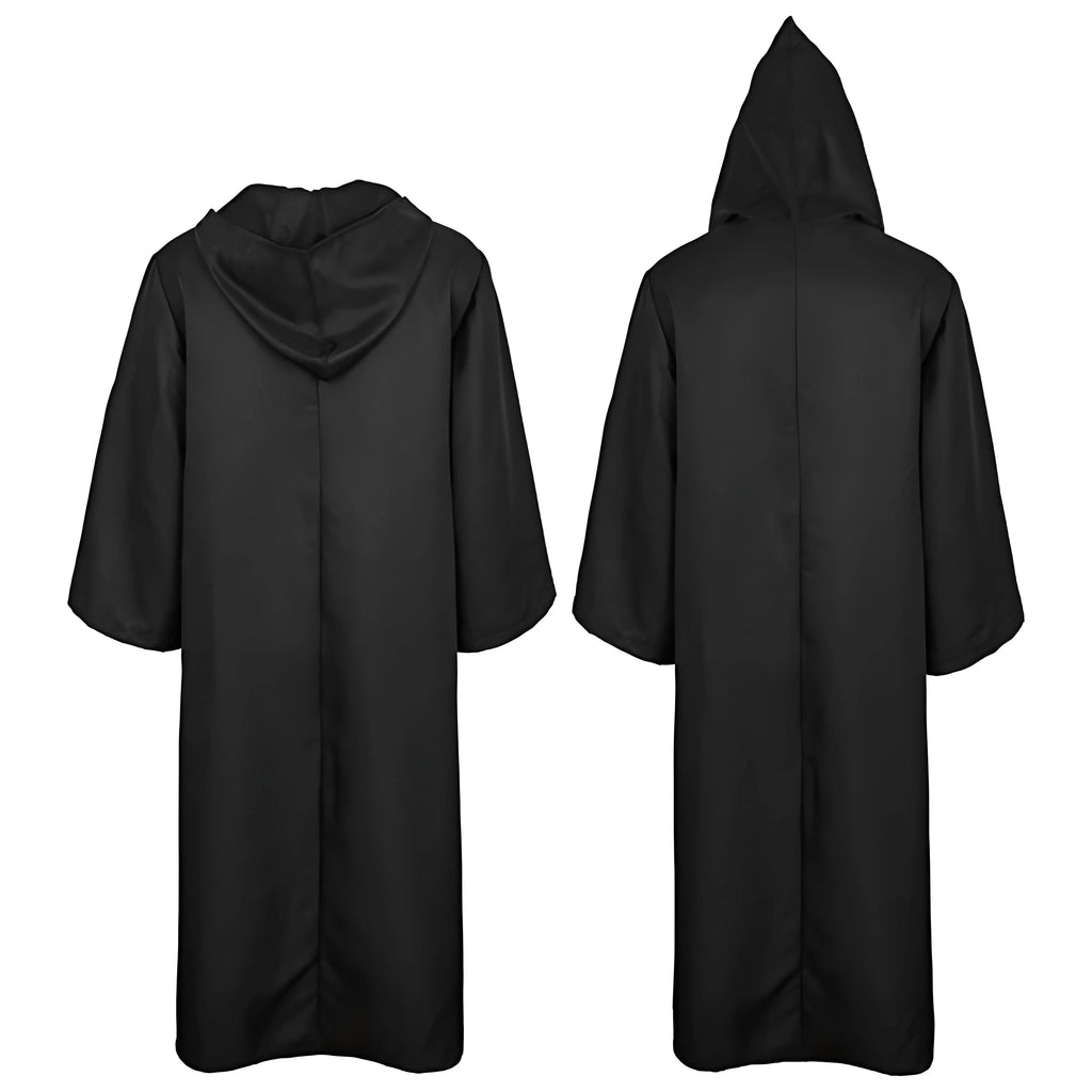 Unisex Black Hooded Cloak Cape for Halloween & Cosplay