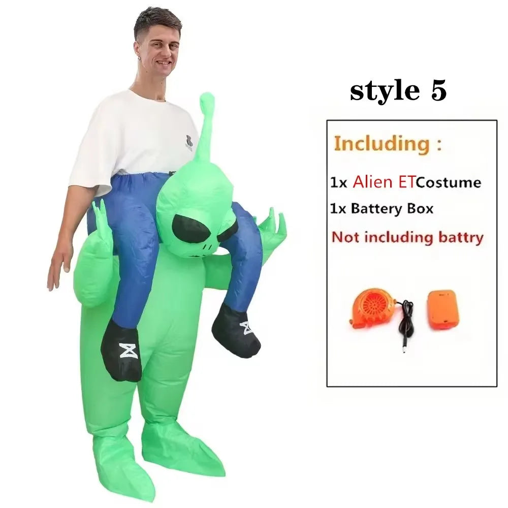 Adult Green Alien Inflatable Costume for Halloween & Parties
