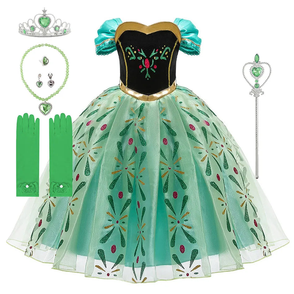 Girls Sequined Snow Queen Dress, Winter Princess Costume
