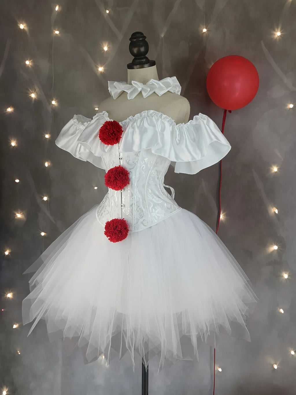 Women’s Clown Corset Skirt Costume for Halloween & Parties