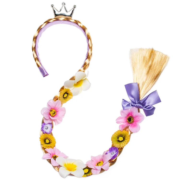 Girls Long-Hair Princess Dress Halloween Birthday Costume