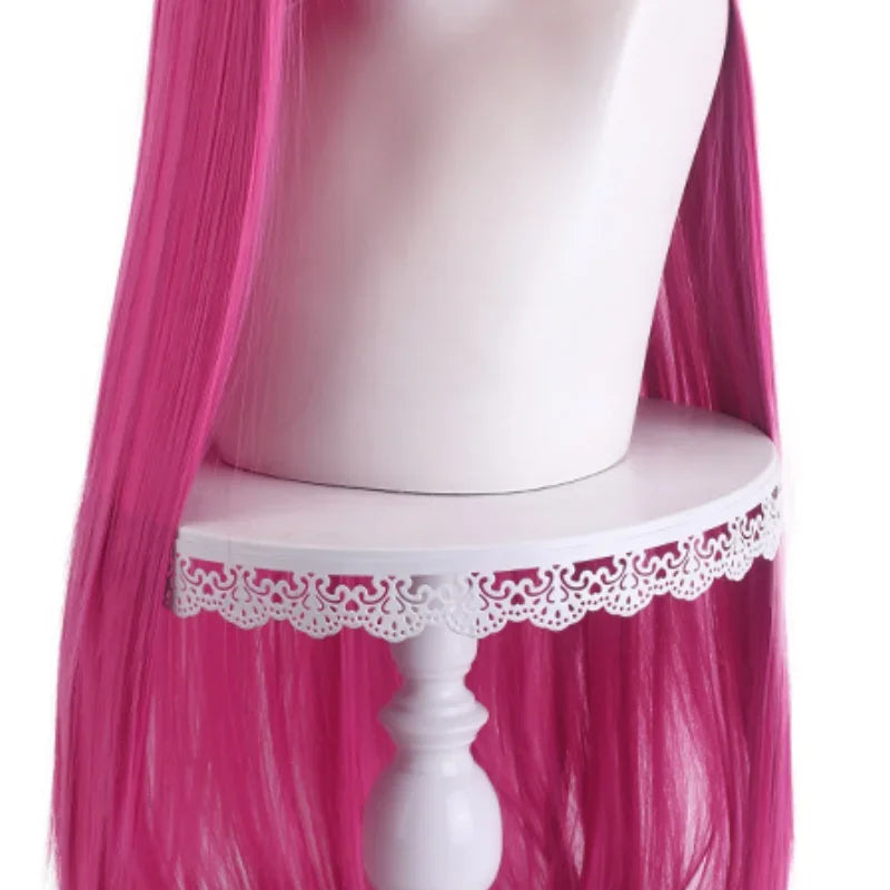 100cm Long Straight Pink Synthetic Wig for Cosplay