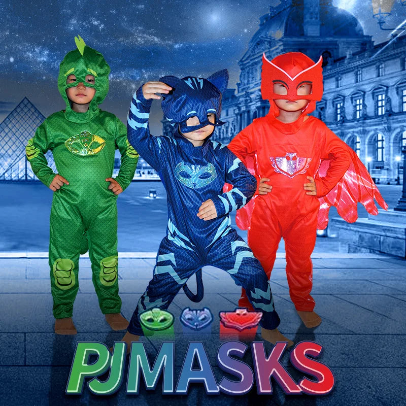 Kids Cartoon Hero Jumpsuit Costume with Mask