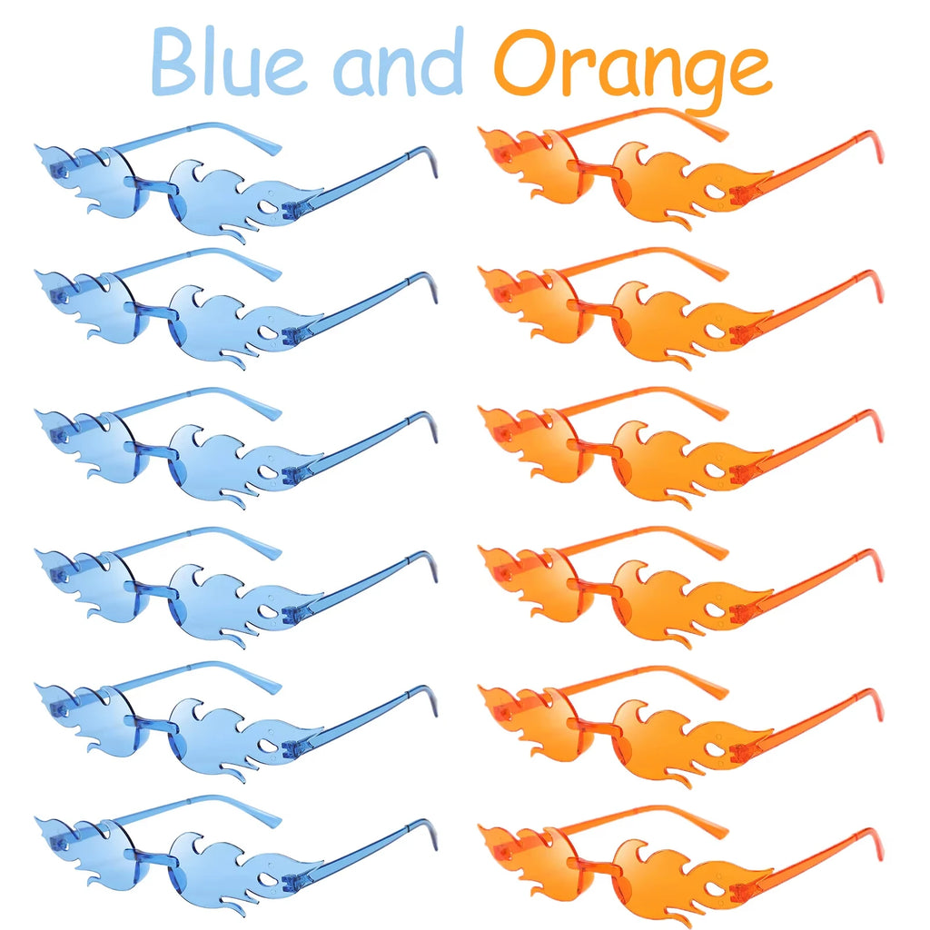 12-120 Pcs Red Fire Flame Glasses Fire Shape Sunglasses Fire Sunglasses Party Decor for Summer Shower Wedding Halloween Cosplay