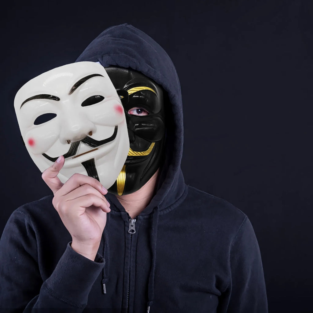 Black White Anonymous Style Halloween Cosplay Face Mask