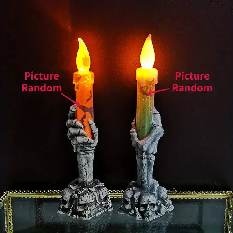 Halloween LED Skeleton Hand Candle Horror Decoration