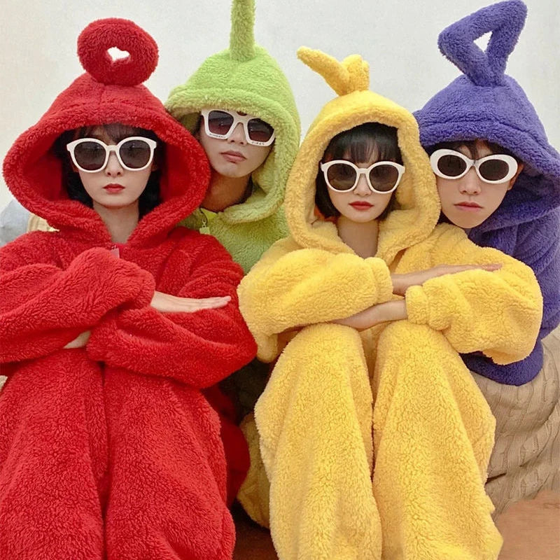 Unisex Hooded Cartoon Onesie Pajamas for Adults and Kids