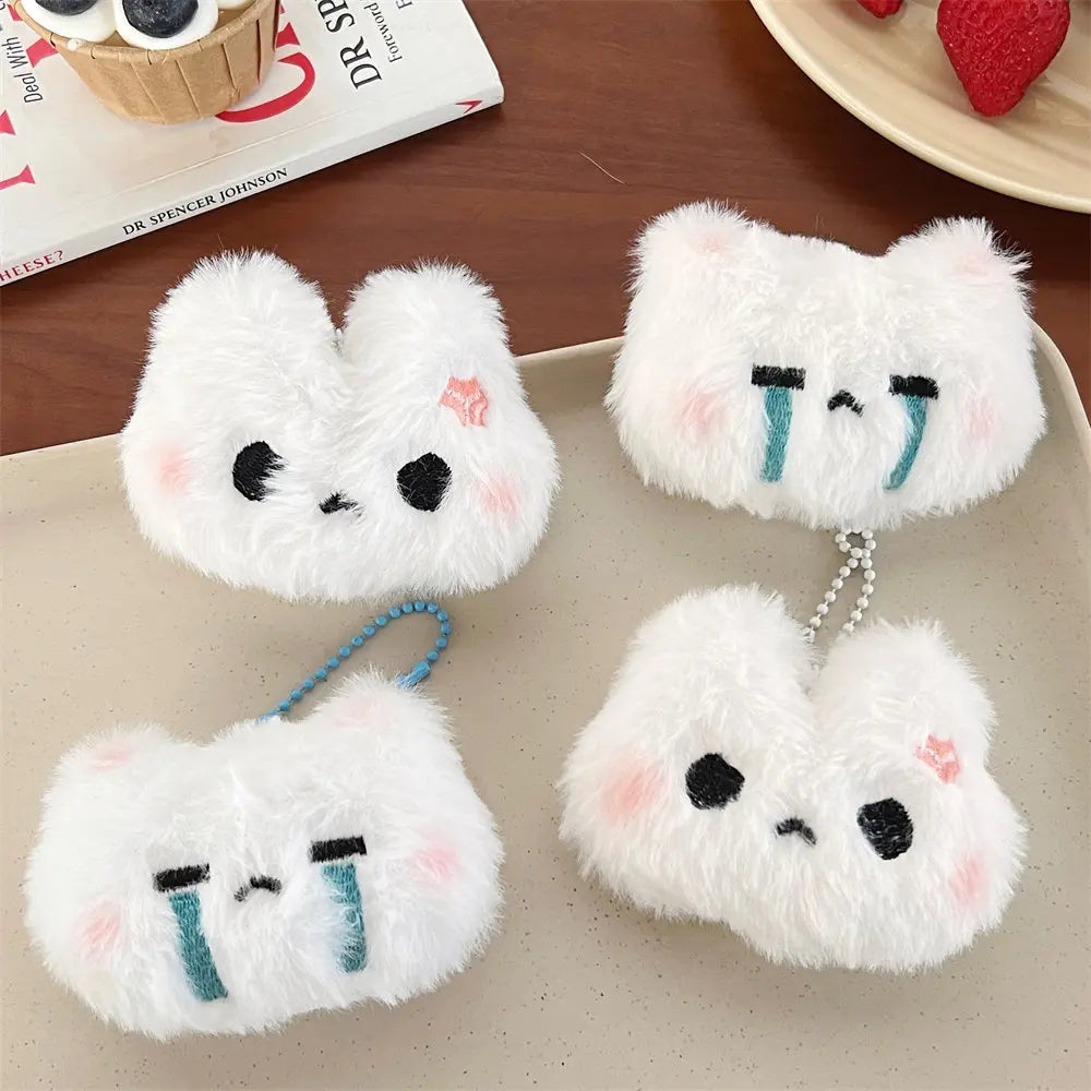 Cute Plush Bunny Teddy Bear Pendant Student Backpack Decoration Accessories Super Cute Keychain ﻿