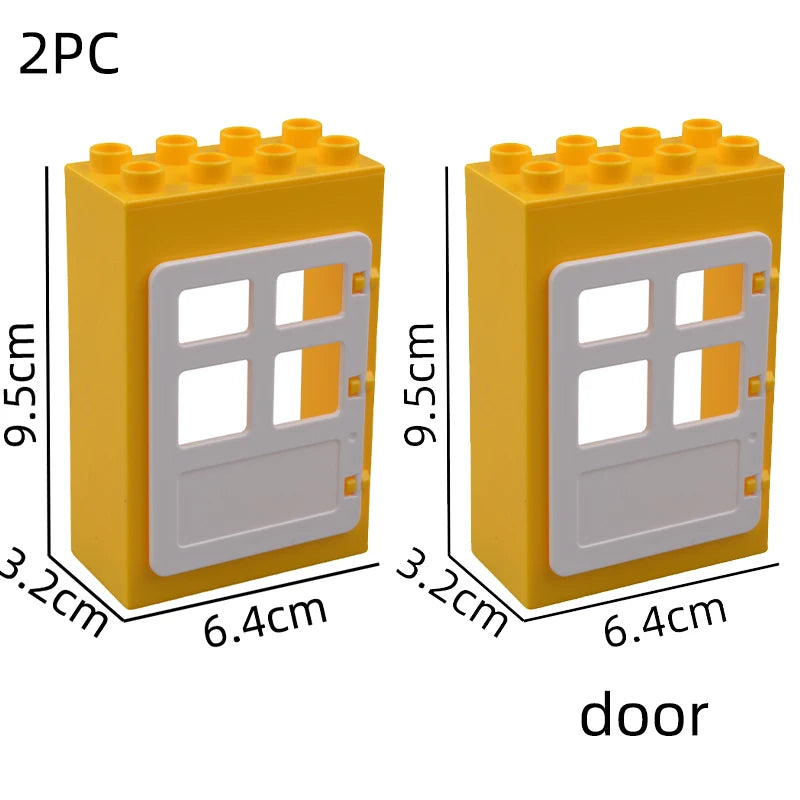 Big building blocks house accessory parts roof window wall construction assemble  bricks educational toys for children gift