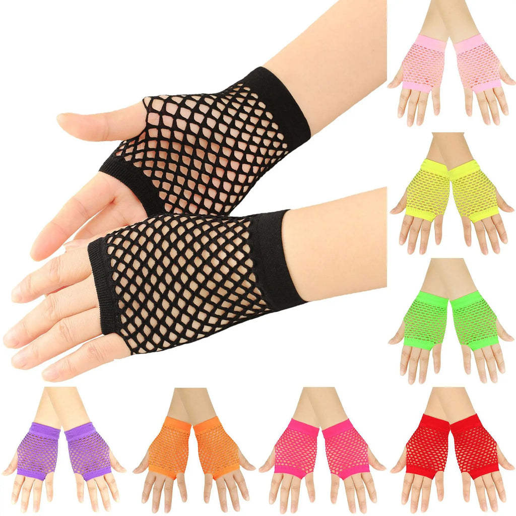 Fingerless Fishnet Gloves for Party Dance and Costume