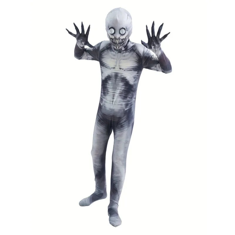 Kids Grim Reaper Skeleton Costume with Printed Jumpsuit & Mask