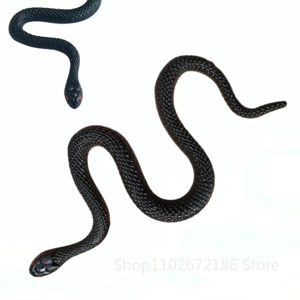 12-36 Pcs Black Simulation Scare Soft Glue Snake for Halloween Ghost Day April Fools Day Horror Party Party Gift Decoration