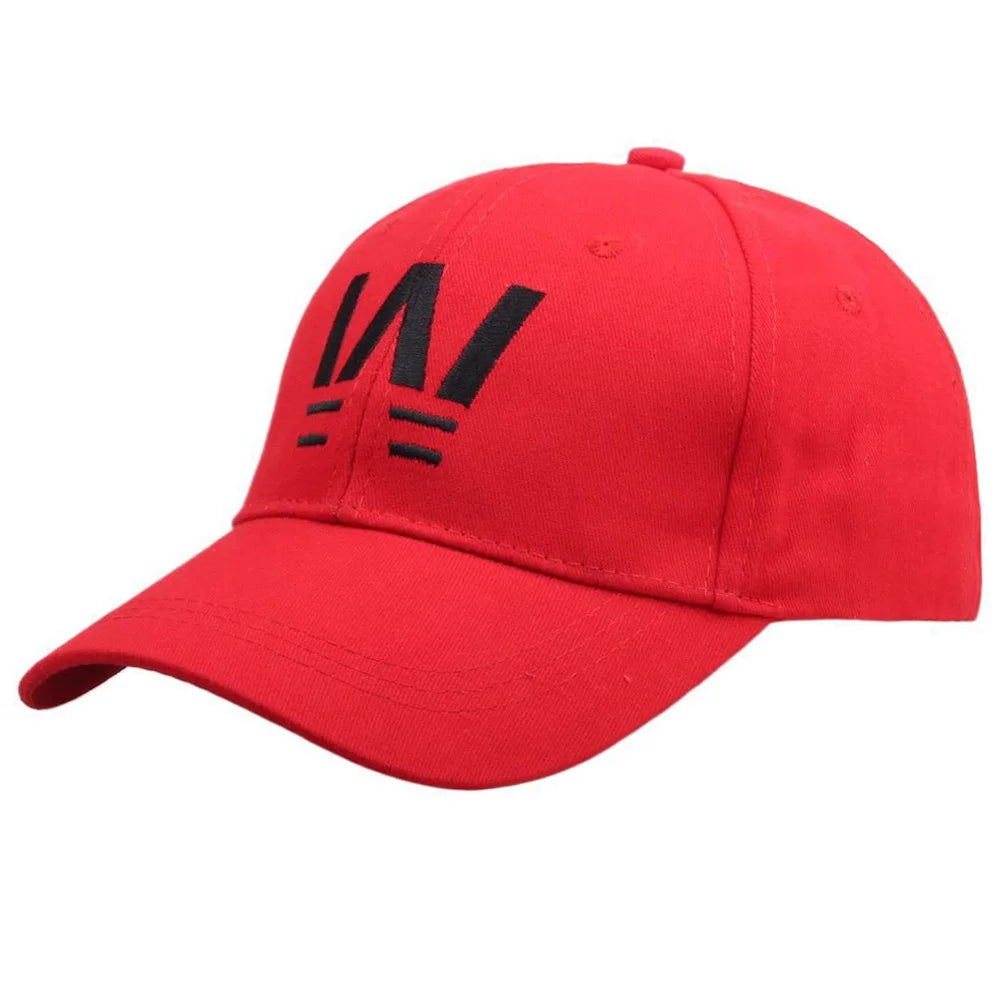 Red Embroidered Baseball Cap Adjustable Casual Sun Hat