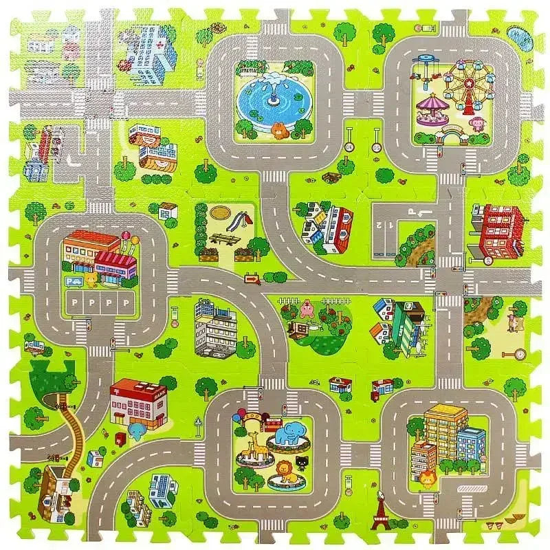 9pcs/lot Baby Play Mat Children Rug Soft Floor Toys Road Traffic Soft Floor Home Decor EVA Kids Foam Puzzles Kids Carpet Playmat