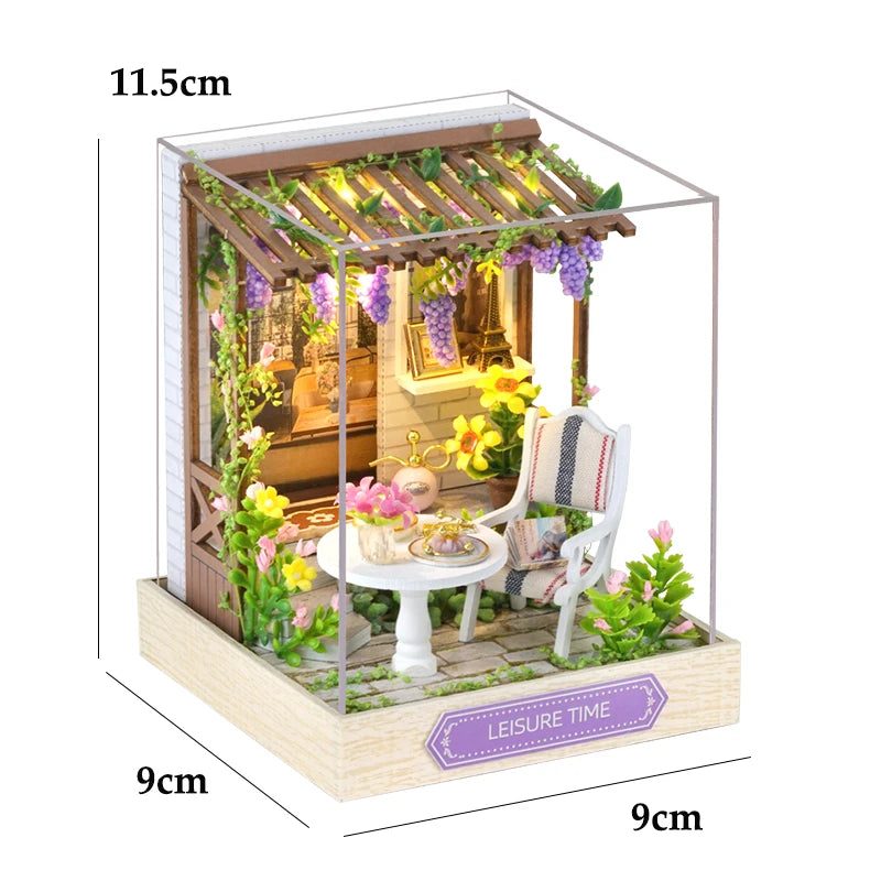 DIY Miniature Dollhouse Kit 3D Puzzle Furniture Assembly Model Doll House Educational Wooden Toys For Friends Birthday Gifts