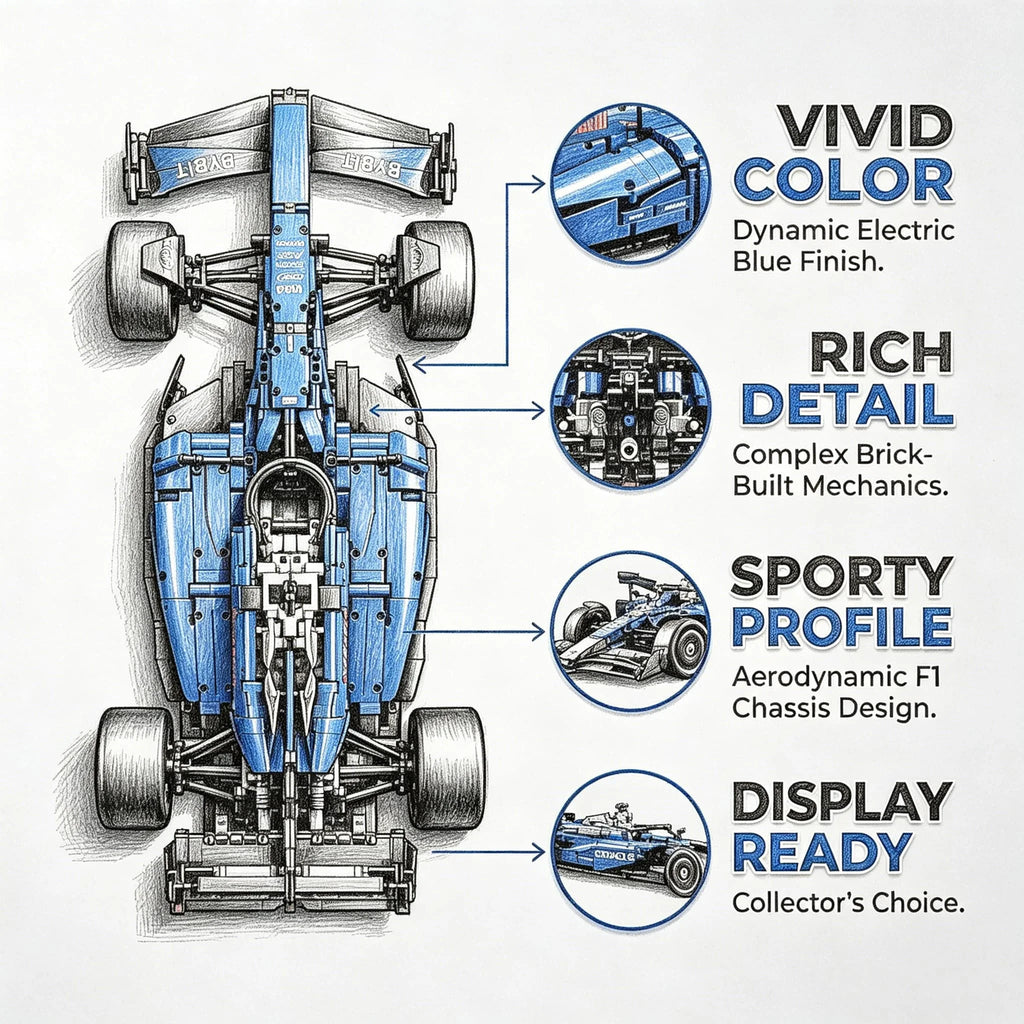 Technical 1361/1639PCS RB20 SF-24 1:8 Scale Racing Car Mechanical Group Kit MOC Collectible Assembly Car Model Birthday Gift Toy