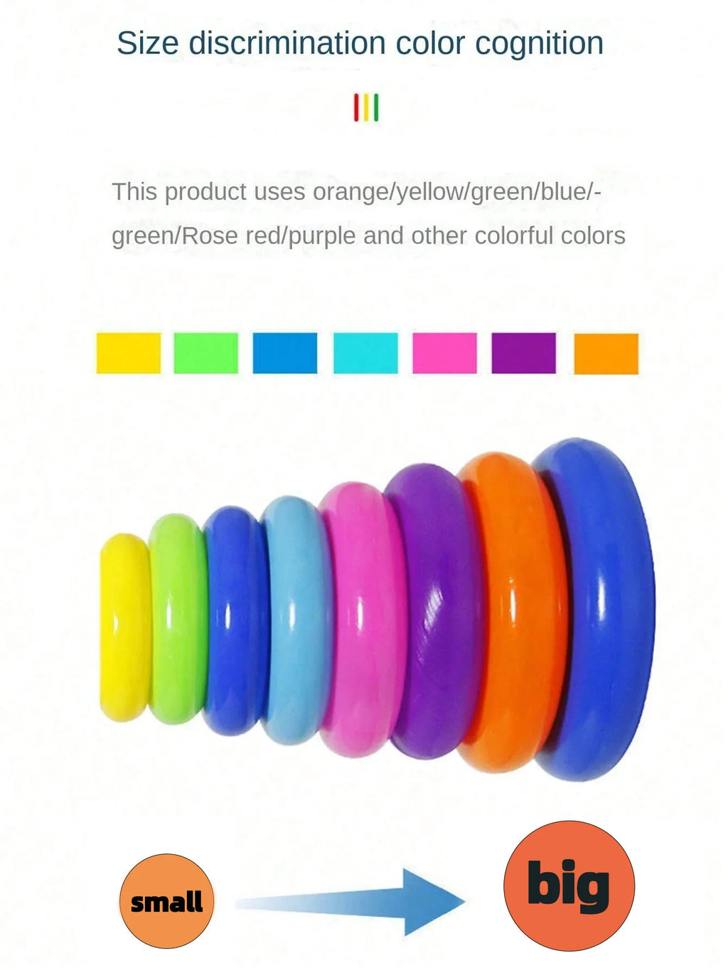 Yellow Duck Rainbow Tower Stacked Circle Toy Plastic Rainbow Circle Toy Circle Toss Toy Interactive Game Birthday Gifts