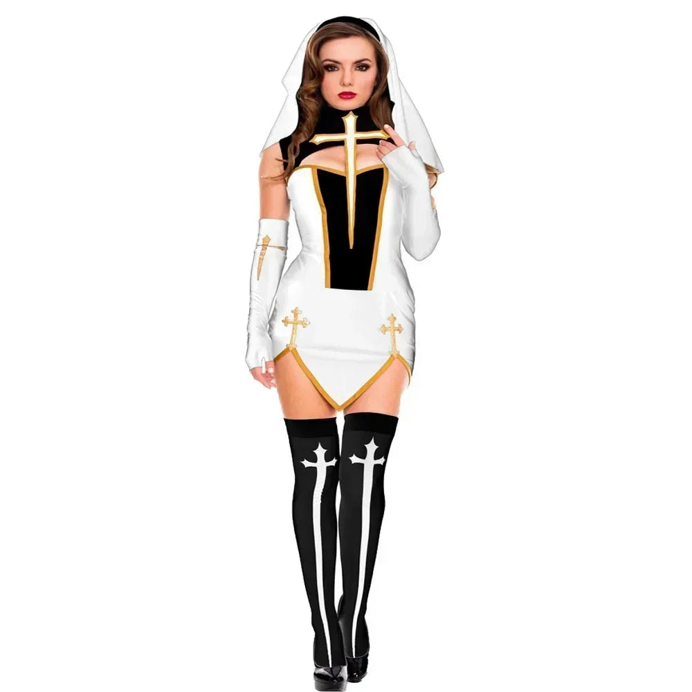 Women’s Gothic Nun Costume for Halloween & Carnival
