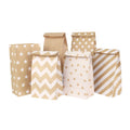 6/12/24pcs Mixed Style Kraft Craft Paper Bags Wave Dot Candy Cookie Packaging Bag Birthday Party Supplies Wedding Guest Gift Bag