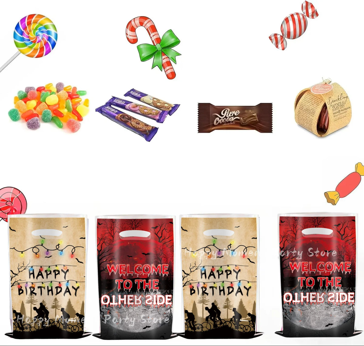 Stranger Season 5 Gift Bag Party Supplies Birthday Decor Goody Biscuit Loots Candy Bag Packaging Baby Shower Horror Party Favors