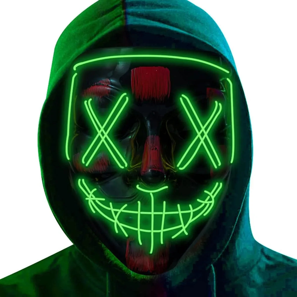 LED Light Up Halloween Mask for Cosplay & Costume Parties
