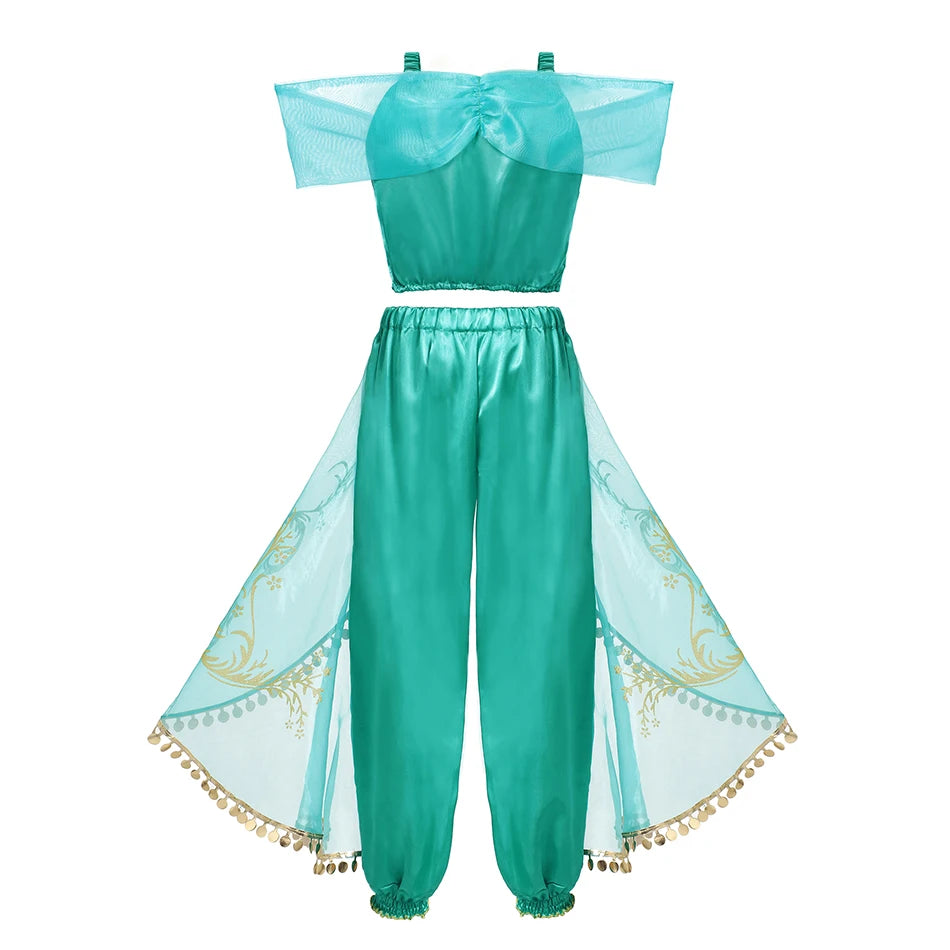 Girls Arabian Princess Costume, Top and Pants Set