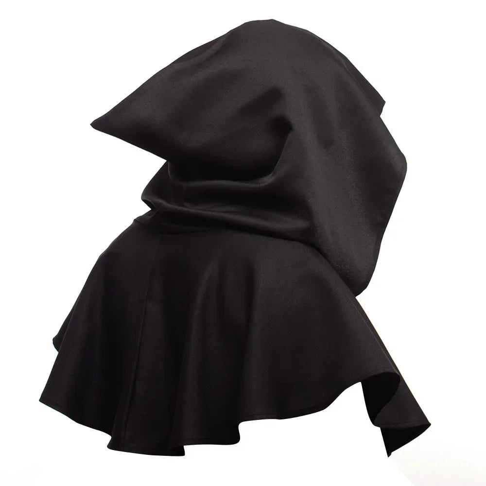 Black Hooded Halloween Cape Cloak for Cosplay & Parties