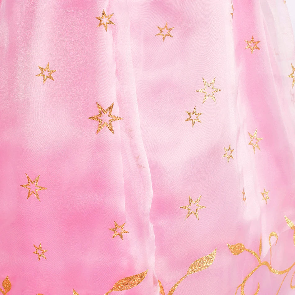 Baby Girl Pink Princess Party Dress Set for Halloween & Christmas