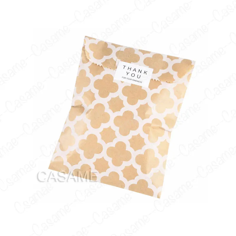 50pcs 15*10CM Wave Dot Kraft Paper Candy Biscuit Bags Packing Pouch Popcorn Bag Birthday Wrapping Supplies Pastry Tool