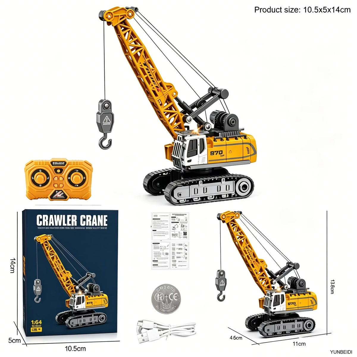 1:64 2.4G RC Mini Alloy Car Forklift with Trailer Excavator Desktop Game Remote Control Engineering Lift Truck Child's Toy Gifts