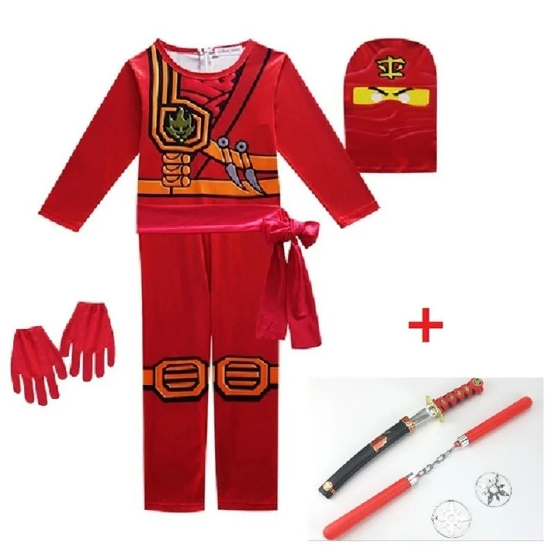 Ninja Cosplay Jumpsuit Costume Set for Halloween & Parties