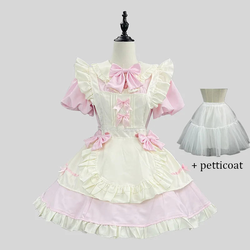 Women’s Maid Cosplay Costume Apron Dress S–5XL