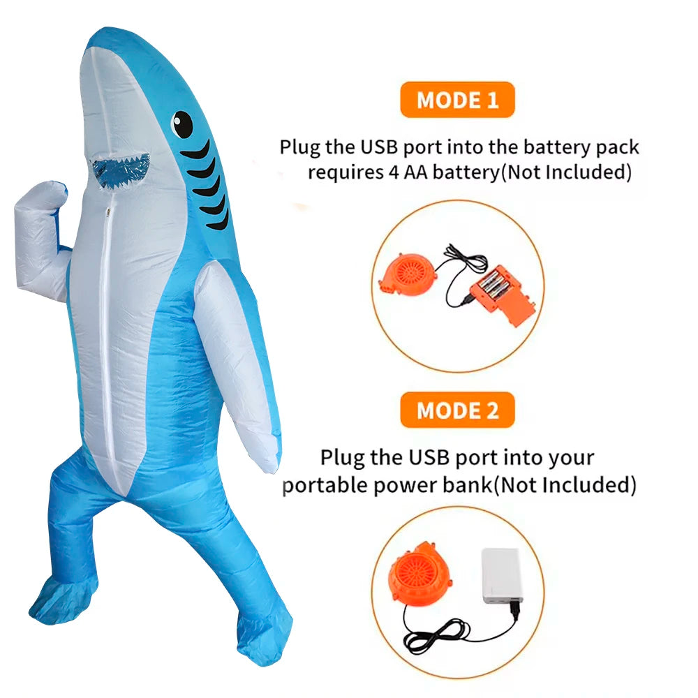 Inflatable Shark Costume for Halloween, Christmas & Parties