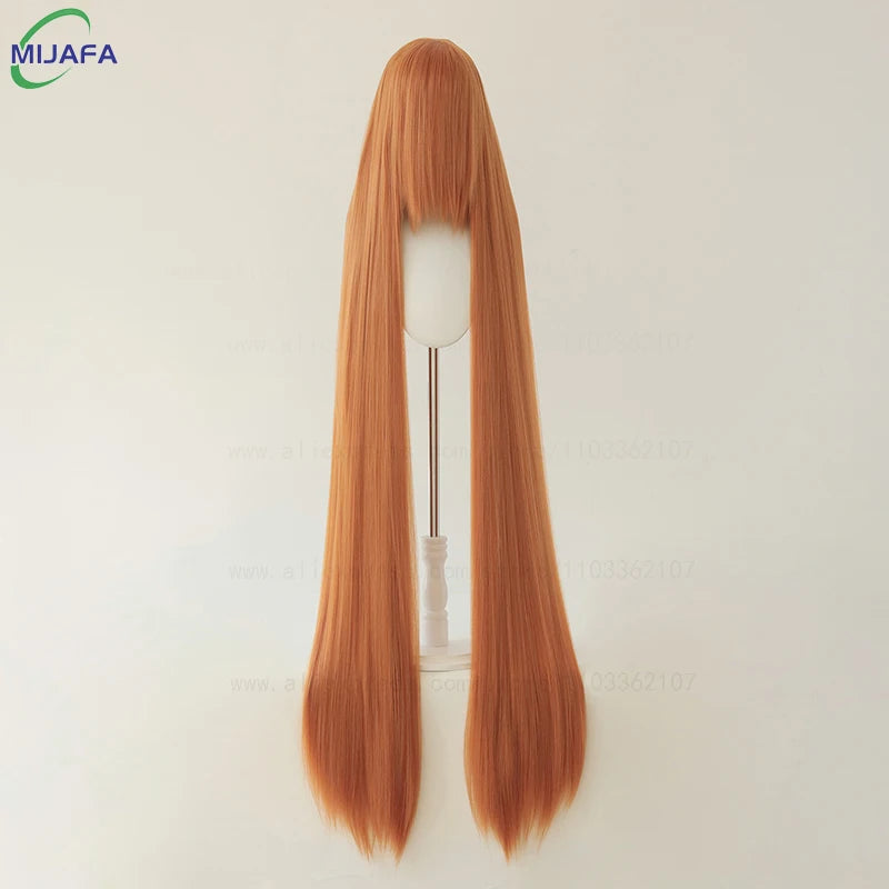 150cm Long Straight Cosplay Wig with Bangs Heat Resistant