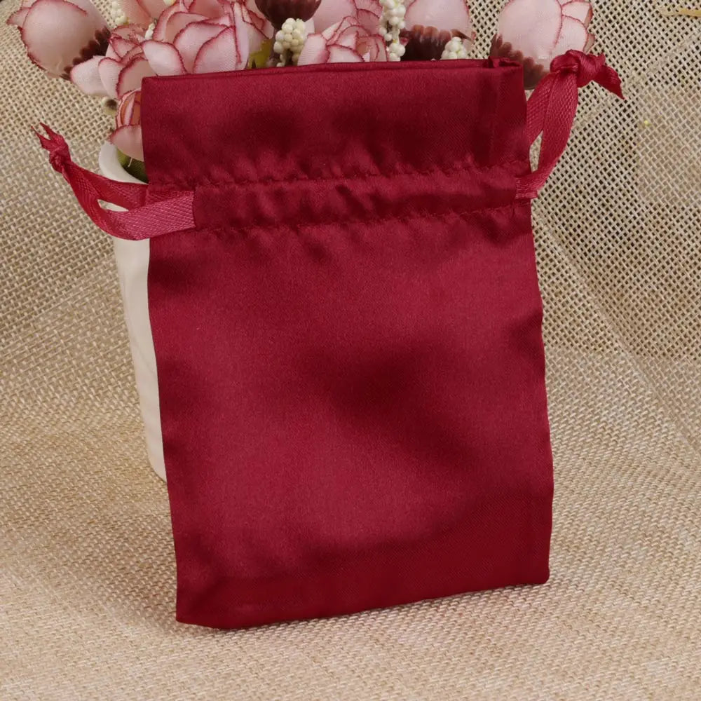 10/25/50pcs/lot Silk Jewelry Gift Bag Satin Drawstring Pouch For Wedding Party Candy Bag Luxury Jewelry Packing